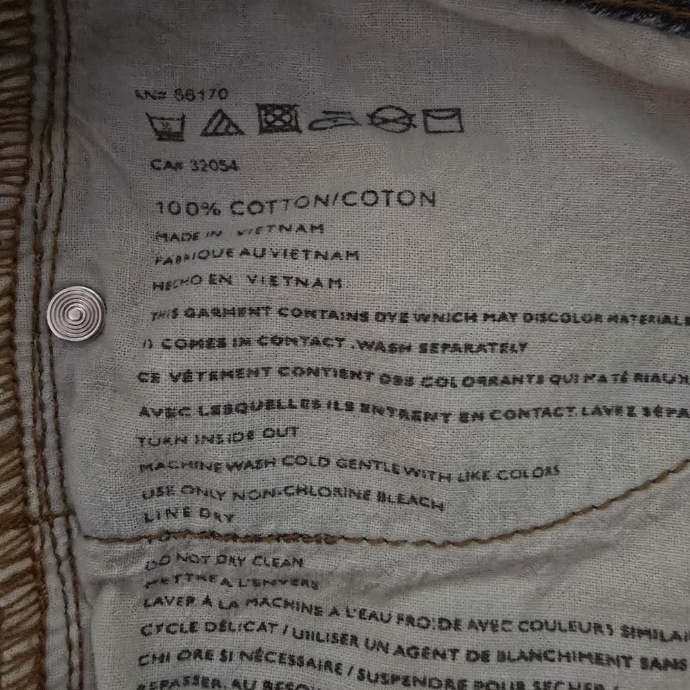 BDG High Rise Dree Cheeky Blue Distressed Jean Shorts Frayed Hem Size 27 - Picture 5 of 9